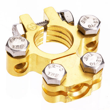 Projecta BT620-P1 Forged Brass Saddle Terminal Clamp with Dual Auxiliary Connections, Positive