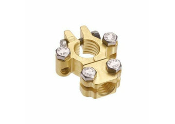 Projecta BT620H-N1 Forged Heavy Duty Brass Saddle Terminal Clamp with Dual Auxiliary Connections, Negative