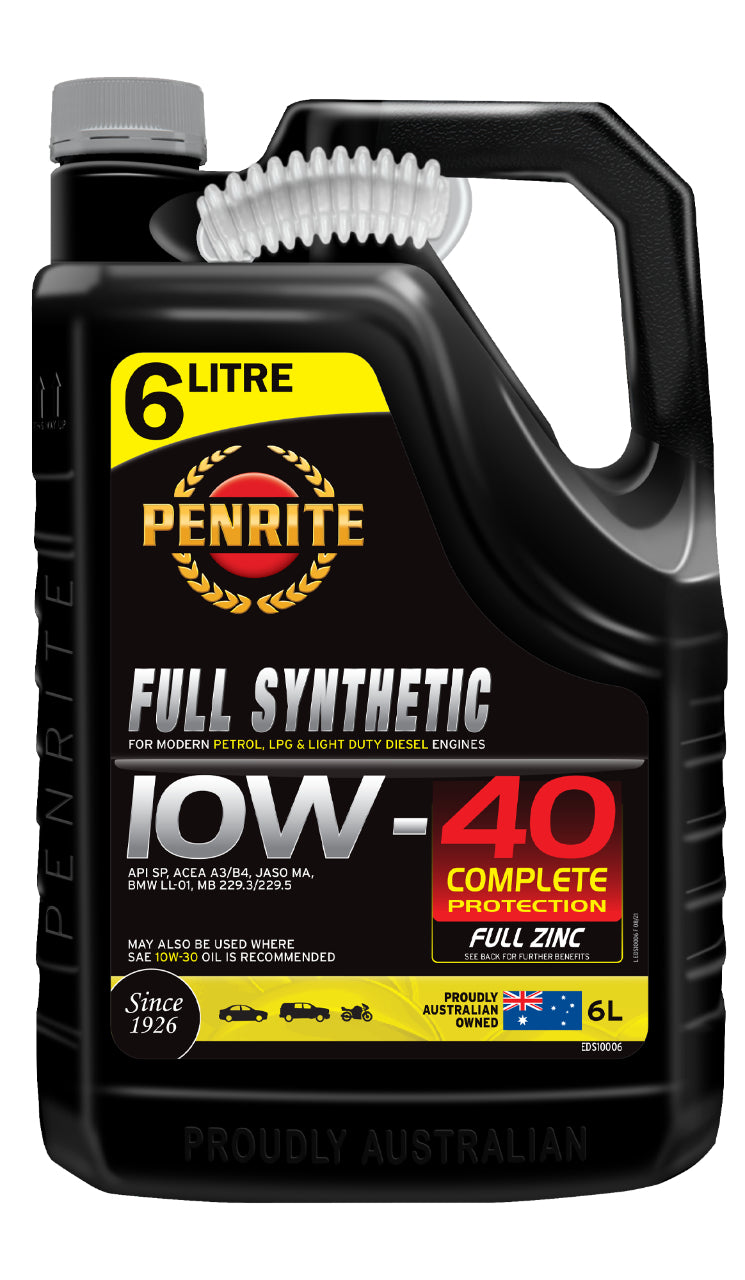 Penrite Full Synthetic Engine Oil 10W-40 6L - EDS10006 (Pickup Only)