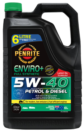 Penrite Enviro+ 5W-40 5W40 Synthetic Engine Oil 6L  - EPLUS5W40006