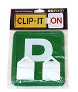 Clip It On 2x Green P Plates for WA and VIC with Clips - B2C2CWGP