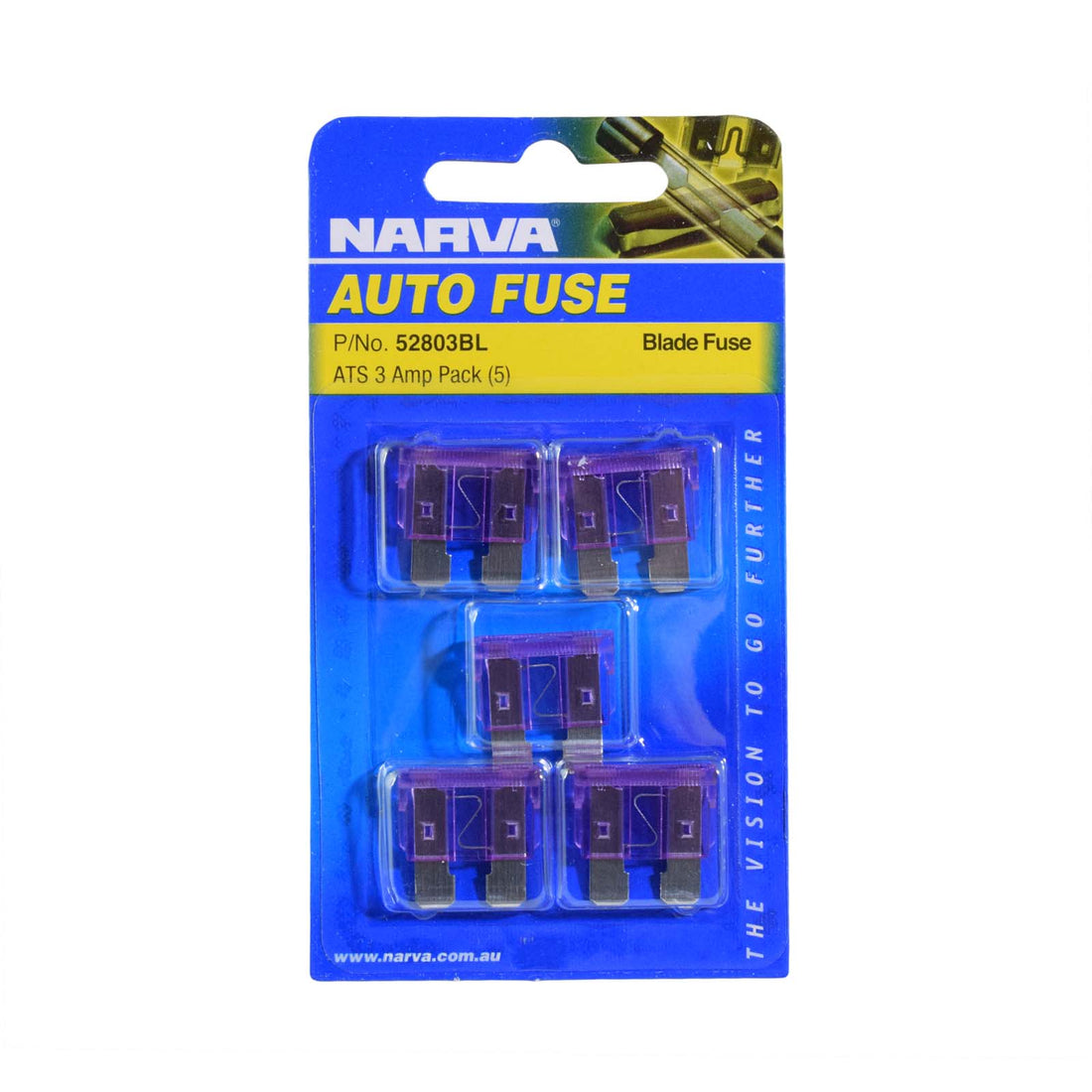 Narva 52803BL 3 Amp Purple Standard Ats BLade Fuse