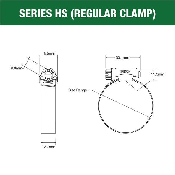 Tridon 14-27mm Screw Clamp (Twin Pack) - HS010C