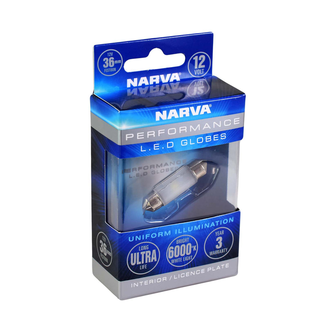 Narva 18212BL 12V 36mm Festoon LED Globe 6000K