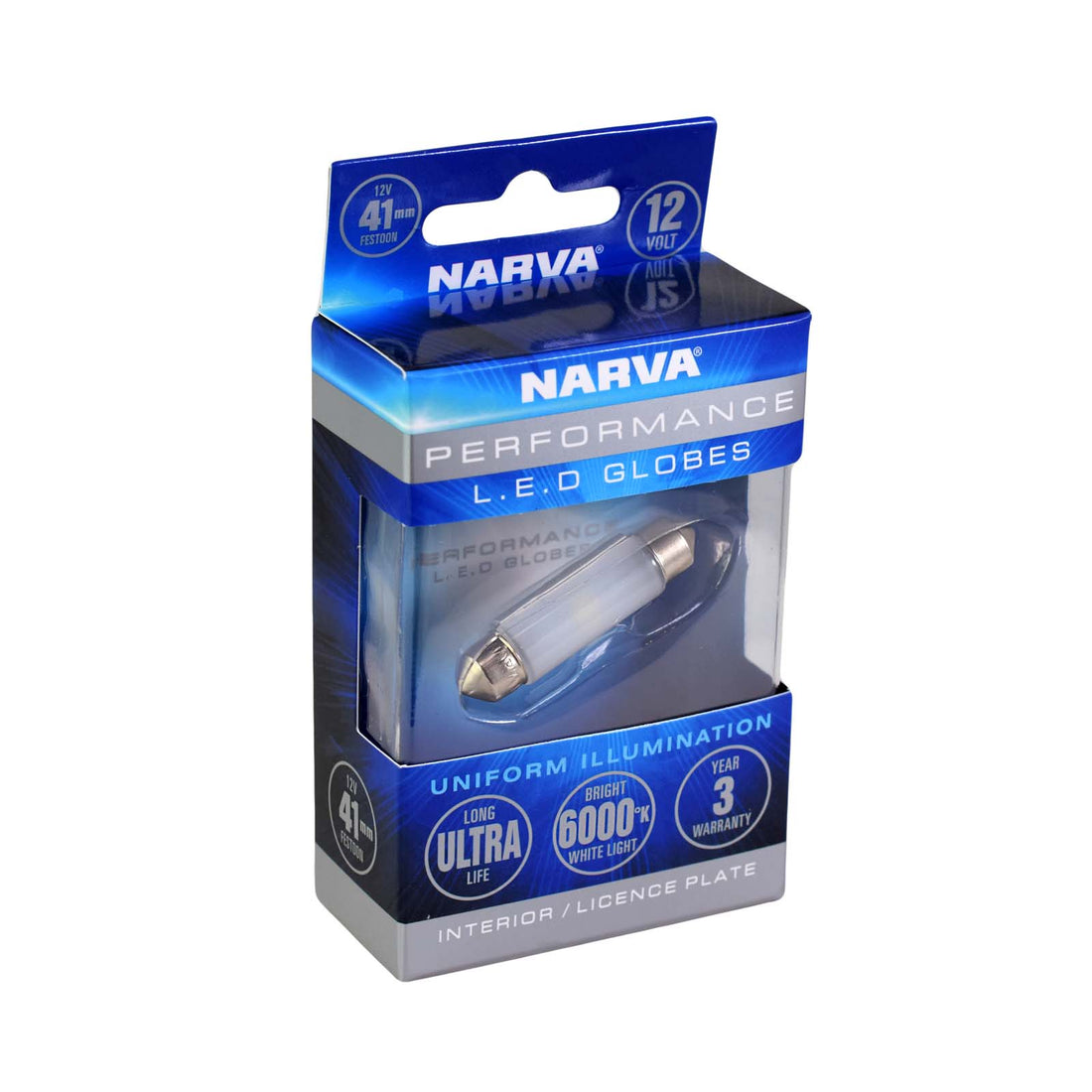 Narva 18214BL 12V 41mm Festoon LED Globe 6000K