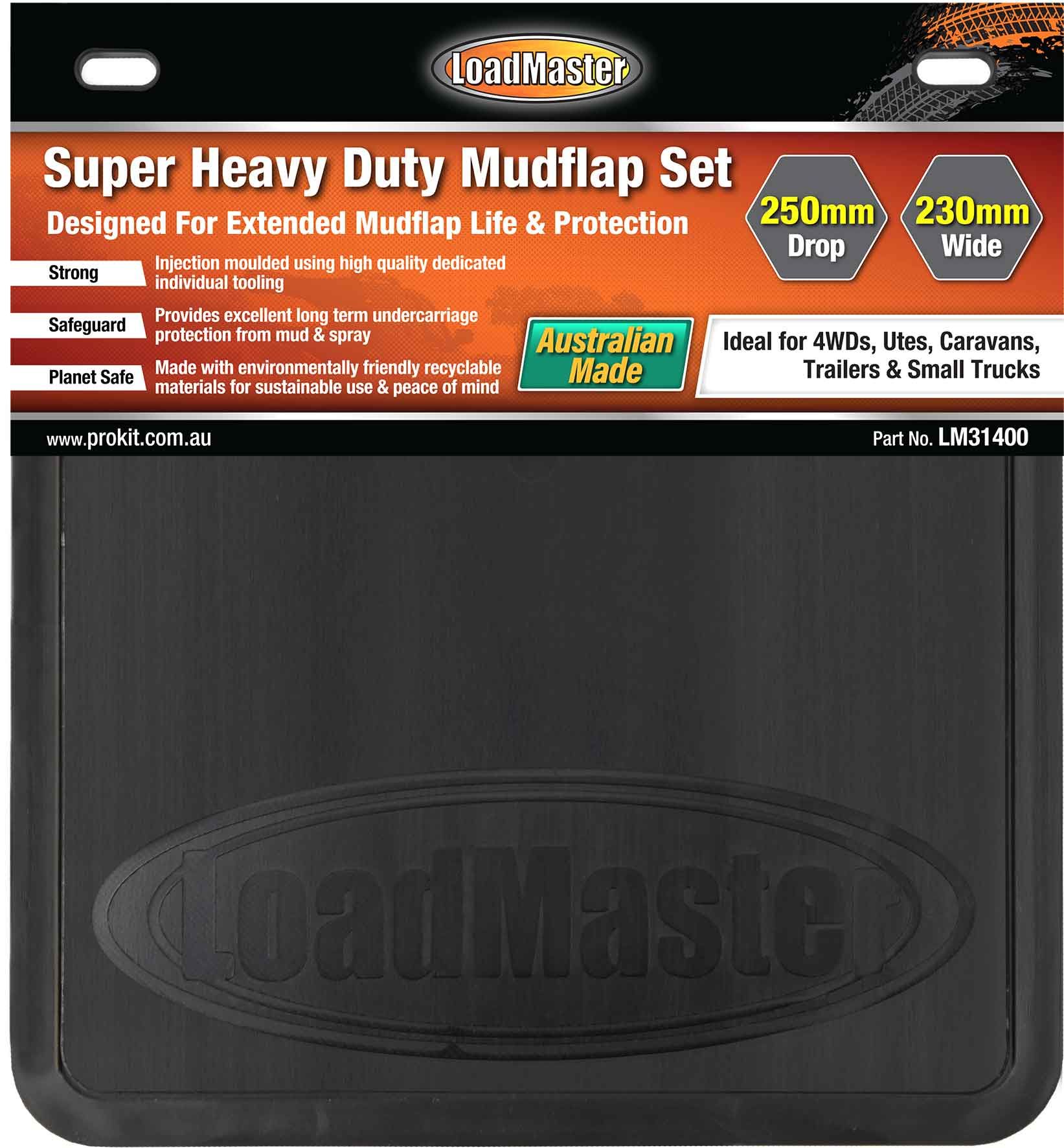 Loadmaster Super Heavy Duty Mudflap Sets - 250 X 230Mm  -LM31400