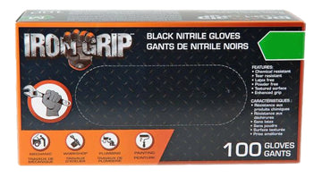 IRONGRIP Black Nitrile Gloves - Medium - C3350M