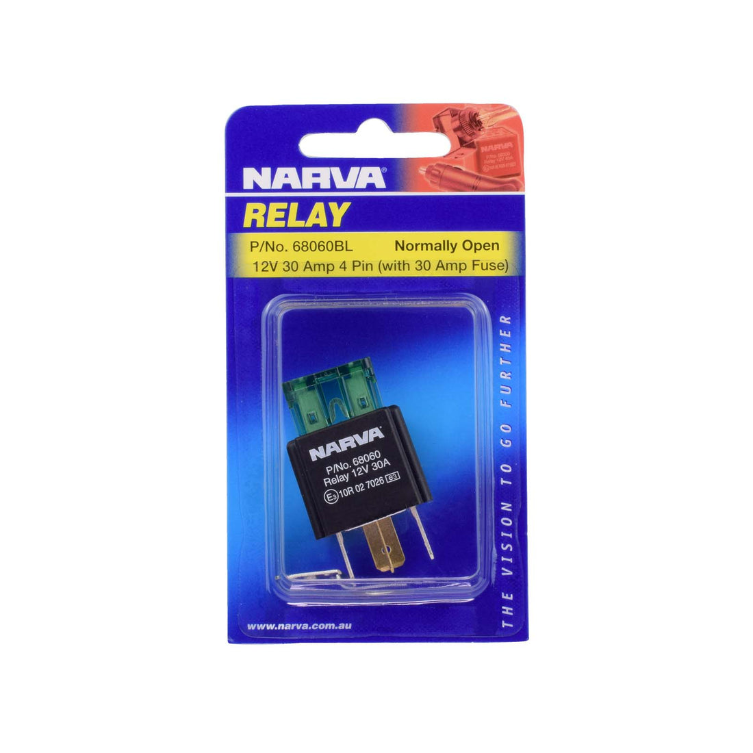 Narva 68060BL 12V 30A 4 Pin Fused Relay  -