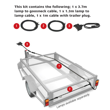 LED Autolamps TK6X4F 6x4ft 7 Pin Flat Plug Trailer Harness Kit, Compatible with LED Autolamps 150BAR2 and 100BAR2